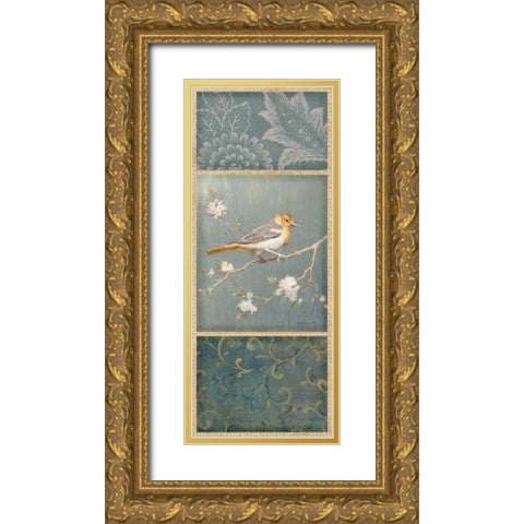 Northern Oriole - Wag Gold Ornate Wood Framed Art Print with Double Matting by Nai, Danhui