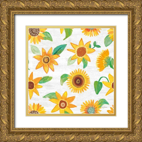 Farm Market Pattern IIIA Gold Ornate Wood Framed Art Print with Double Matting by Urban, Mary