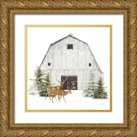 Wooded Holiday VI Gold Ornate Wood Framed Art Print with Double Matting by Pertiet, Katie