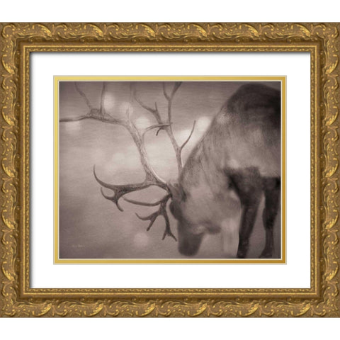 If on a Winters Night Sepia Gold Ornate Wood Framed Art Print with Double Matting by Bevan, Keri