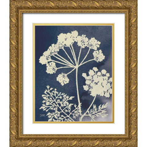 Dark Blue Sky Garden II Gold Ornate Wood Framed Art Print with Double Matting by Studio Mousseau