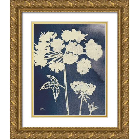 Dark Blue Sky Garden III Gold Ornate Wood Framed Art Print with Double Matting by Studio Mousseau