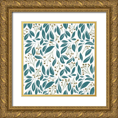 Sweet Dreams Bunny Pattern IIIA Gold Ornate Wood Framed Art Print with Double Matting by Thorns, Becky
