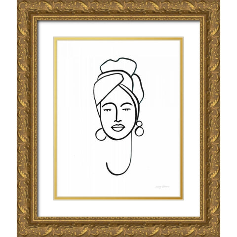 Beauty II Gold Ornate Wood Framed Art Print with Double Matting by Tillmon, Avery