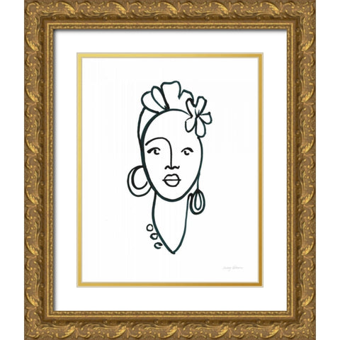 Beauty III Gold Ornate Wood Framed Art Print with Double Matting by Tillmon, Avery