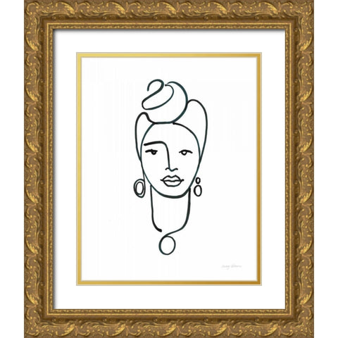 Beauty IV Gold Ornate Wood Framed Art Print with Double Matting by Tillmon, Avery