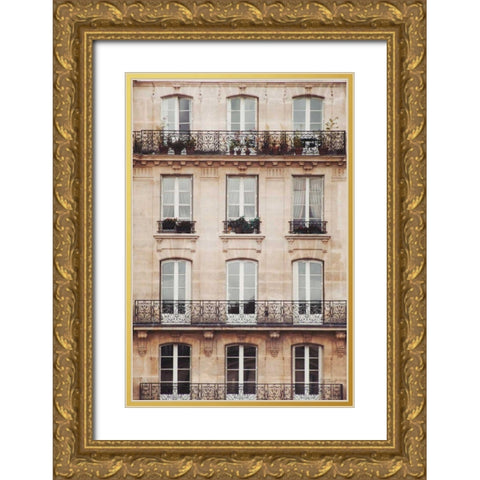Across the Street II Neutral Gold Ornate Wood Framed Art Print with Double Matting by Marshall, Laura