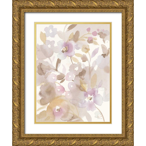 Neutral Garden II Gold Ornate Wood Framed Art Print with Double Matting by Nai, Danhui