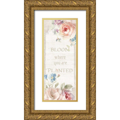 Cottage Garden VI on wood Gold Ornate Wood Framed Art Print with Double Matting by Nai, Danhui