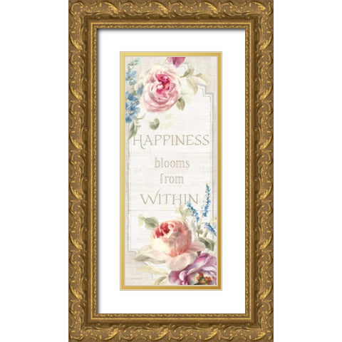 Cottage Garden VII on wood Gold Ornate Wood Framed Art Print with Double Matting by Nai, Danhui