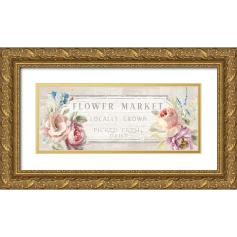 Cottage Garden VIII on wood Gold Ornate Wood Framed Art Print with Double Matting by Nai, Danhui