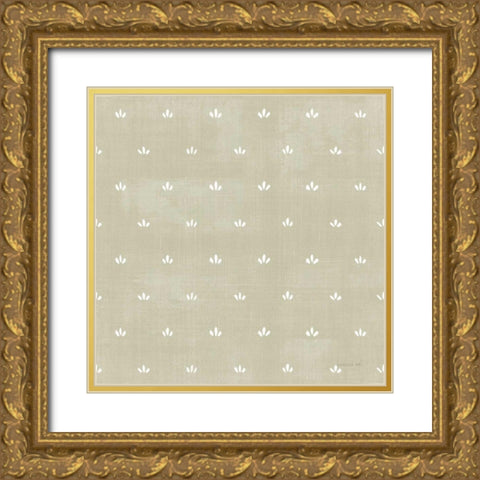 Cottage Garden Pattern VB Gold Ornate Wood Framed Art Print with Double Matting by Nai, Danhui