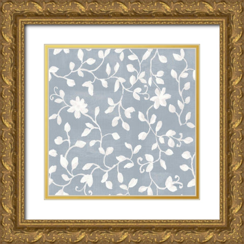 Cottage Garden Pattern VIID Gold Ornate Wood Framed Art Print with Double Matting by Nai, Danhui