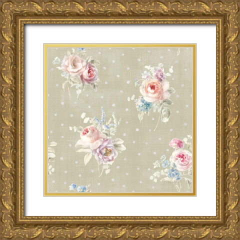 Cottage Garden Pattern VIIIC Gold Ornate Wood Framed Art Print with Double Matting by Nai, Danhui