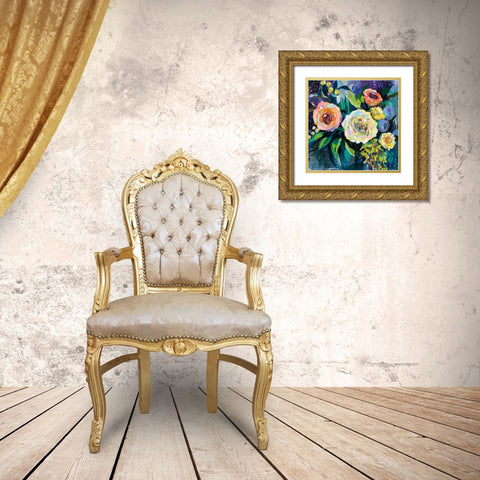 Walk in the Garden Gold Ornate Wood Framed Art Print with Double Matting by Vertentes, Jeanette