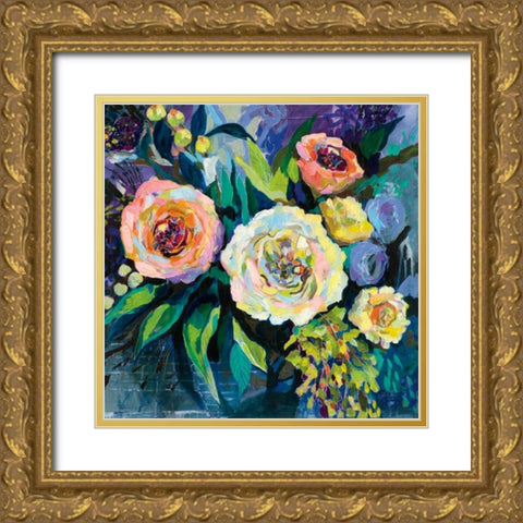 Walk in the Garden Gold Ornate Wood Framed Art Print with Double Matting by Vertentes, Jeanette