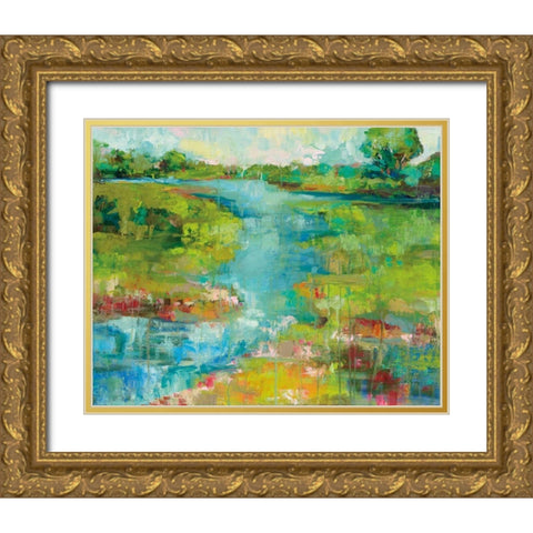 Spring Marsh Gold Ornate Wood Framed Art Print with Double Matting by Vertentes, Jeanette