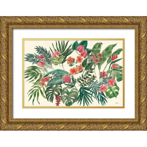 Jungle Vibes VI Leaves Gold Ornate Wood Framed Art Print with Double Matting by Penner, Janelle