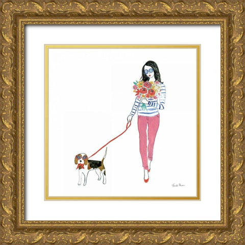 Fun Times I Gold Ornate Wood Framed Art Print with Double Matting by Zaman, Farida