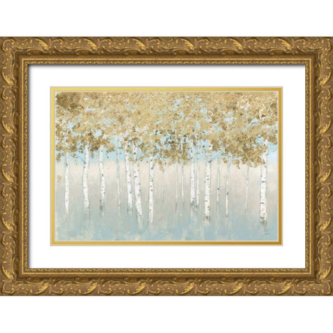 Shimmering Forest Gold Ornate Wood Framed Art Print with Double Matting by Wiens, James