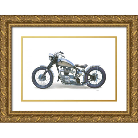 Lets Roll II White Gold Ornate Wood Framed Art Print with Double Matting by Wiens, James