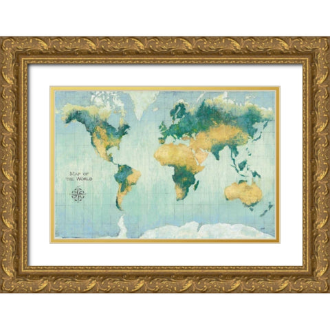 Golden Earth Gold Ornate Wood Framed Art Print with Double Matting by Purinton, Julia