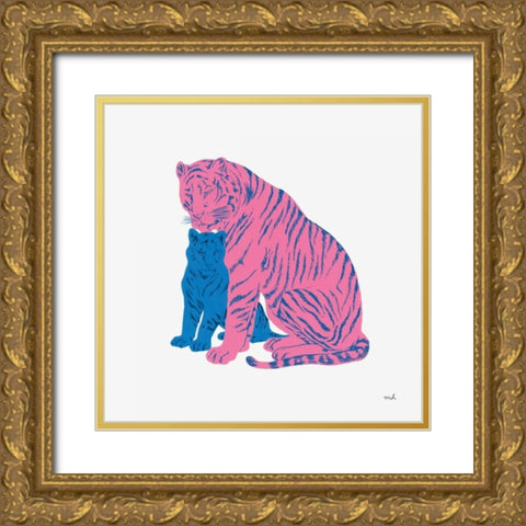 Hey Tiger II Gold Ornate Wood Framed Art Print with Double Matting by Hershey, Moira