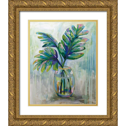 Palm Leaves II Gold Ornate Wood Framed Art Print with Double Matting by Vertentes, Jeanette