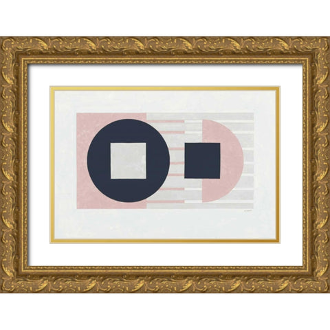 Laterally Speaking Pink Gold Ornate Wood Framed Art Print with Double Matting by Schick, Mike