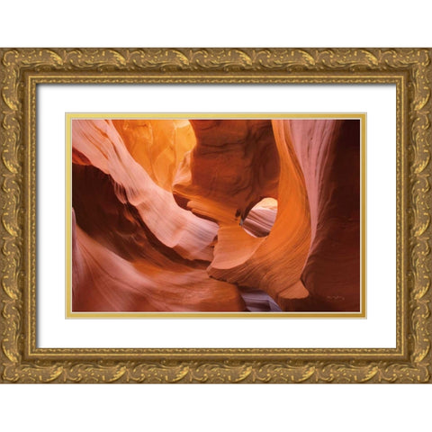 Lower Antelope Canyon II Gold Ornate Wood Framed Art Print with Double Matting by Majchrowicz, Alan