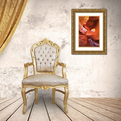 Lower Antelope Canyon IV Gold Ornate Wood Framed Art Print with Double Matting by Majchrowicz, Alan