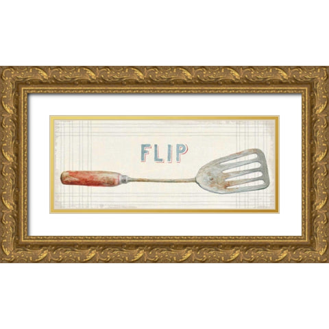 Floursack Kitchen Sign I Gold Ornate Wood Framed Art Print with Double Matting by Nai, Danhui