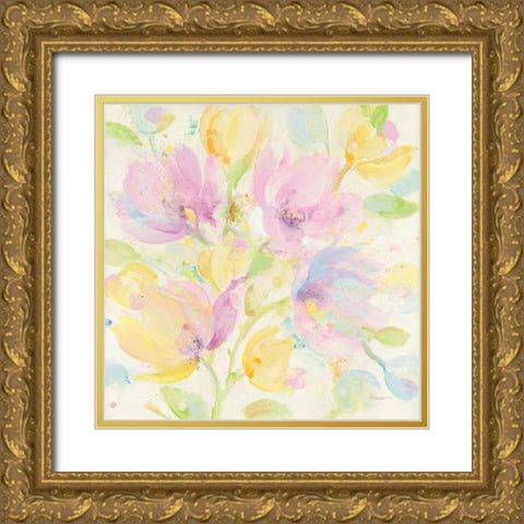 Its Spring Gold Ornate Wood Framed Art Print with Double Matting by Hristova, Albena