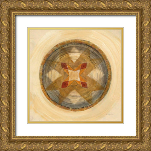 Woven Beauty III Gold Ornate Wood Framed Art Print with Double Matting by Hristova, Albena