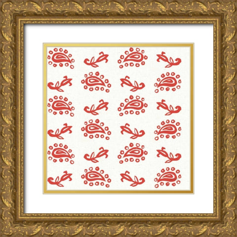 Fruit Stand Pattern IIA Gold Ornate Wood Framed Art Print with Double Matting by Tavoletti, Anne