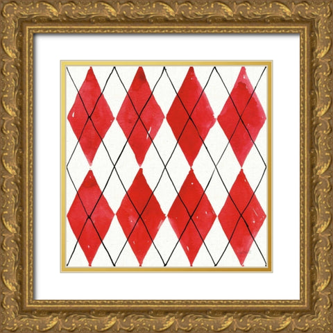 Fruit Stand Pattern VA Gold Ornate Wood Framed Art Print with Double Matting by Tavoletti, Anne