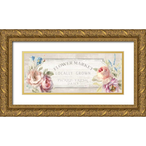 Cottage Garden VIII on Wood v2 Gold Ornate Wood Framed Art Print with Double Matting by Nai, Danhui