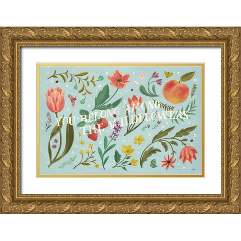 Spring Botanical IV Gold Ornate Wood Framed Art Print with Double Matting by Penner, Janelle