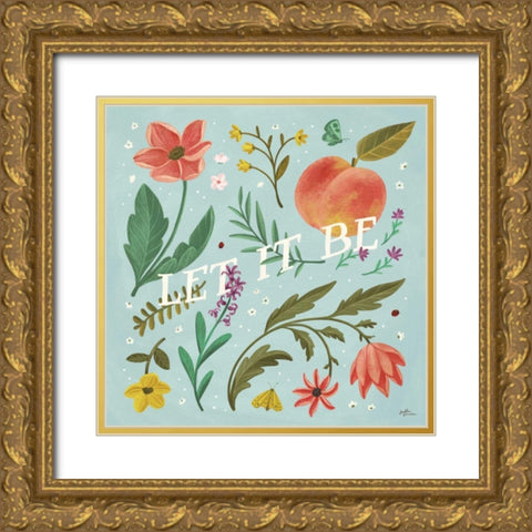 Spring Botanical V Gold Ornate Wood Framed Art Print with Double Matting by Penner, Janelle