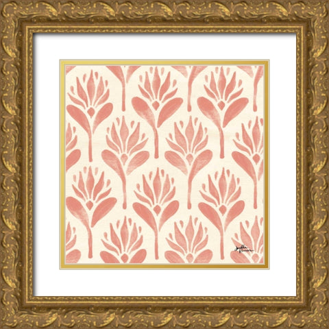 Spring Botanical Pattern IVB Gold Ornate Wood Framed Art Print with Double Matting by Penner, Janelle