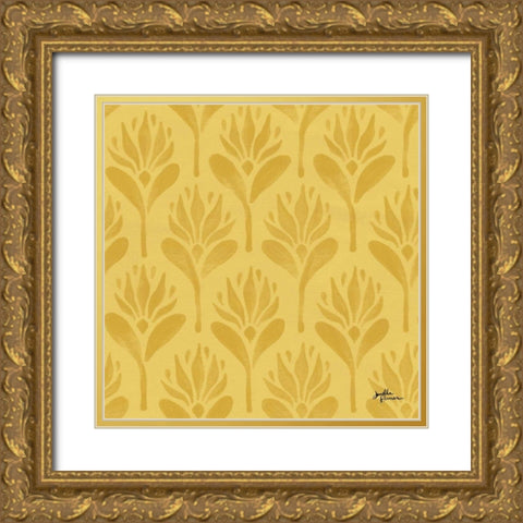 Spring Botanical Pattern VD Gold Ornate Wood Framed Art Print with Double Matting by Penner, Janelle