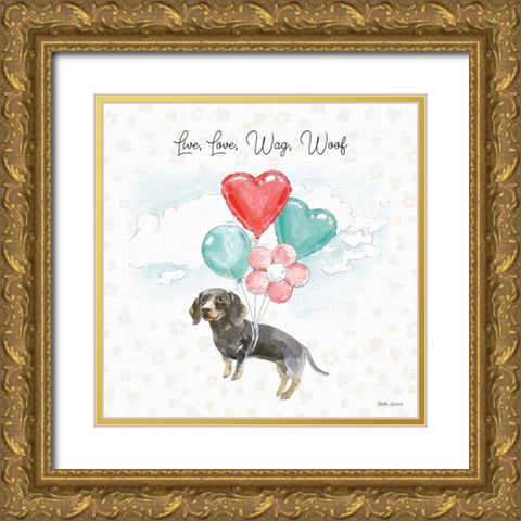 Paws of Love V Gold Ornate Wood Framed Art Print with Double Matting by Grove, Beth
