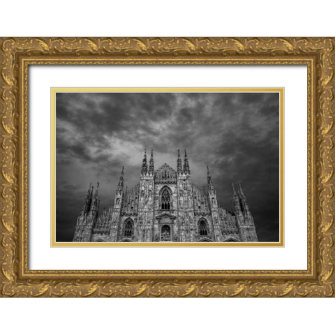 Duomo di Milano Gold Ornate Wood Framed Art Print with Double Matting by Aledanda