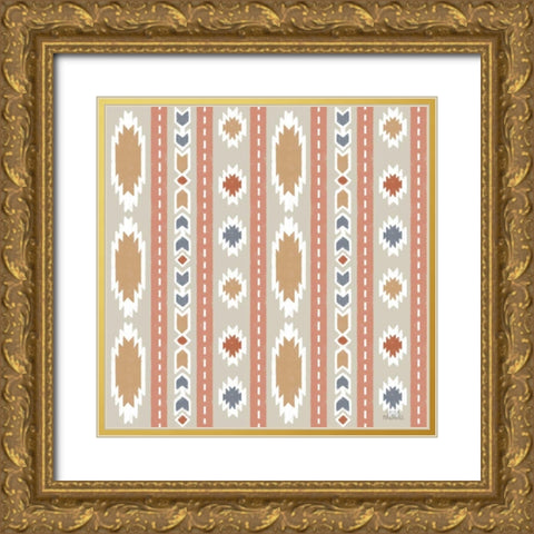 Gone Glamping Pattern IIA Gold Ornate Wood Framed Art Print with Double Matting by Marshall, Laura