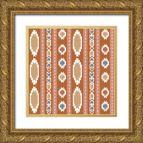 Gone Glamping Pattern IIB Gold Ornate Wood Framed Art Print with Double Matting by Marshall, Laura