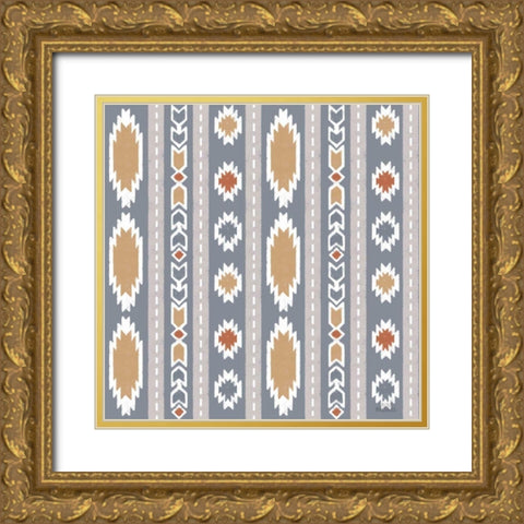 Gone Glamping Pattern IIC Gold Ornate Wood Framed Art Print with Double Matting by Marshall, Laura
