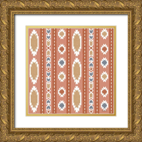 Gone Glamping Pattern IID Gold Ornate Wood Framed Art Print with Double Matting by Marshall, Laura