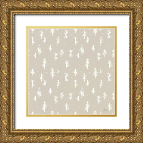 Gone Glamping Pattern IIIA Gold Ornate Wood Framed Art Print with Double Matting by Marshall, Laura