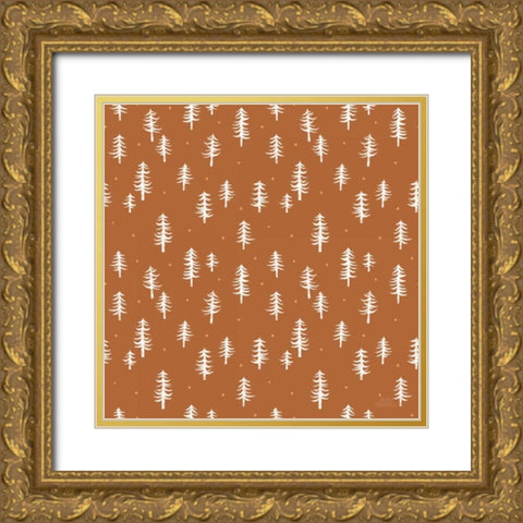 Gone Glamping Pattern IIIB Gold Ornate Wood Framed Art Print with Double Matting by Marshall, Laura