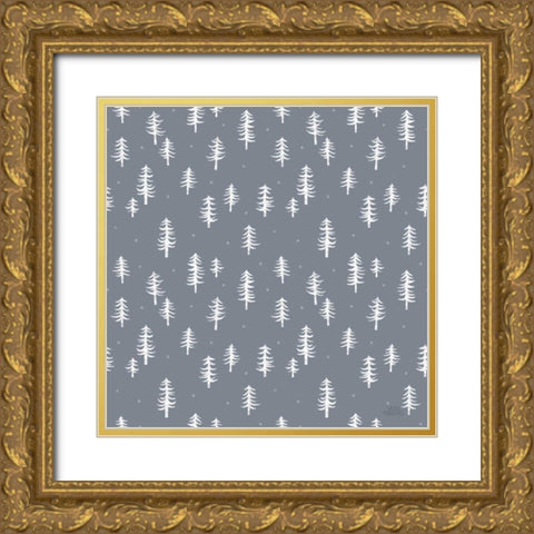 Gone Glamping Pattern IIIC Gold Ornate Wood Framed Art Print with Double Matting by Marshall, Laura